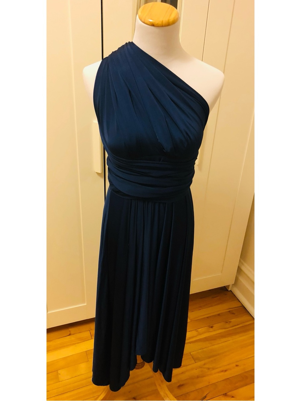 maitai Infiniti Convertible Royal Blue Halter-Style Wrap Midi Dress
